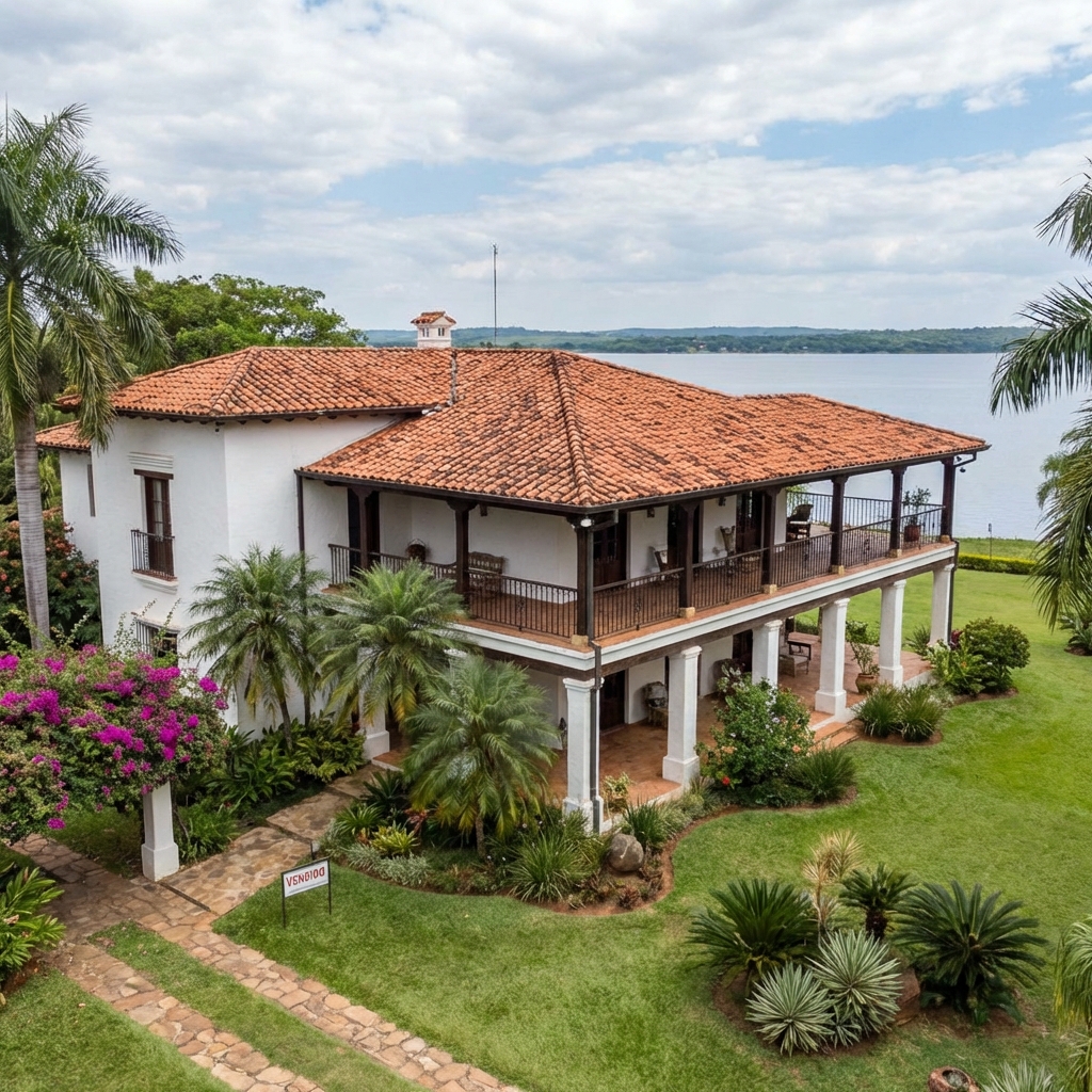 Colonial lakeside house in San Bernardino